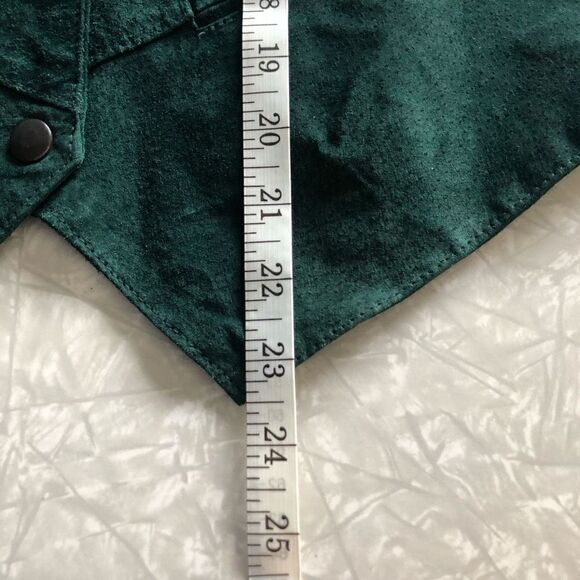 suede leather gato western wear size medium dark green cowboy vintage props - Picture 8 of 11